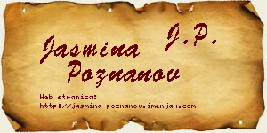 Jasmina Poznanov vizit kartica